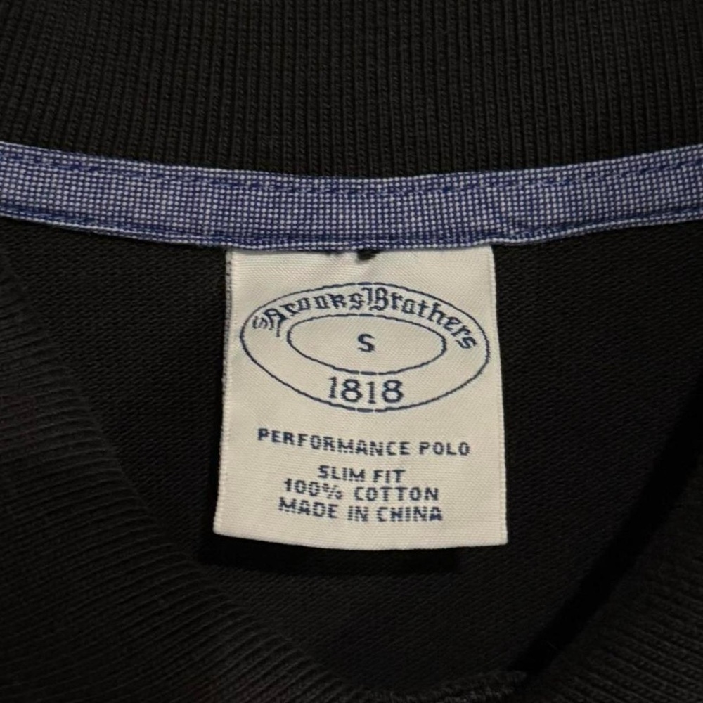Brooks Brothers Black Long Sleeve Performance Polo Shirt - Slim Fit Size S - Picture 2 of 4